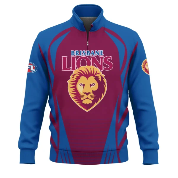 Brisbane Lions AFL Exclusive Logo Quarter-Zip Sweatshirt QTVA280625AFL05BL-QTZ - Image 2