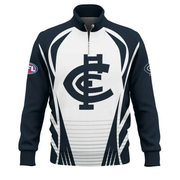 Carlton Blues AFL Exclusive Logo Quarter-Zip Sweatshirt QTVA280625AFL05CARL-QTZ - Image 2
