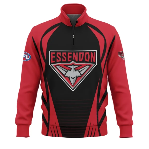 Essendon Bombers AFL Exclusive Logo Quarter-Zip Sweatshirt QTVA280625AFL05ESS-QTZ - Image 2