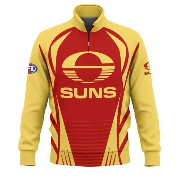 Gold Coast SUNS AFL Exclusive Logo Quarter-Zip Sweatshirt QTVA280625AFL05GCFC-QTZ - Image 2