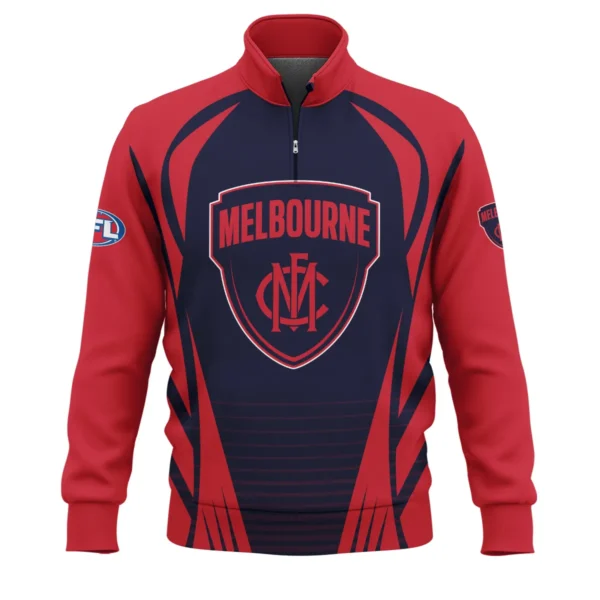 Melbourne Demons AFL Exclusive Logo Quarter-Zip Sweatshirt QTVA280625AFL05MELB-QTZ - Image 2