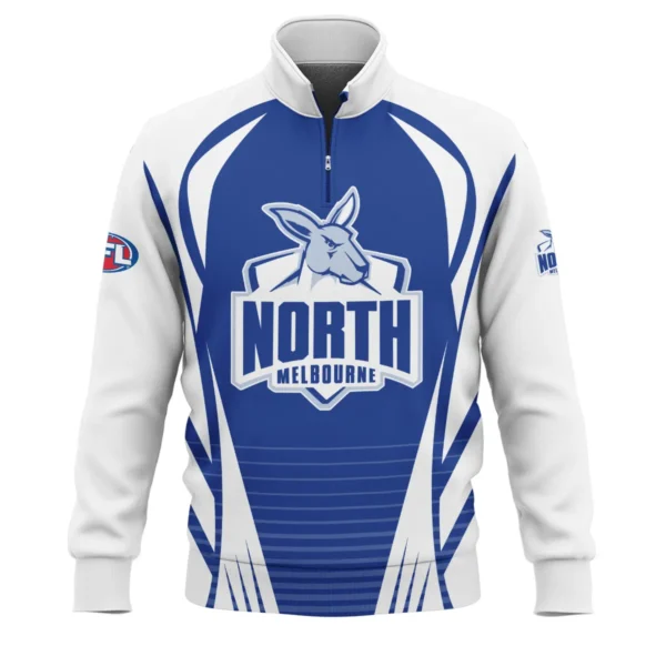 North Melbourne Kangaroos AFL Exclusive Logo Quarter-Zip Sweatshirt QTVA280625AFL05NMFC-QTZ - Image 2