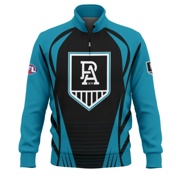 Port Adelaide Power AFL Exclusive Logo Quarter-Zip Sweatshirt QTVA280625AFL05PORT-QTZ - Image 2