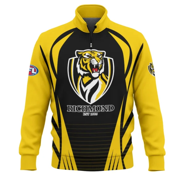 Richmond Tigers AFL Exclusive Logo Quarter-Zip Sweatshirt QTVA280625AFL05RICH-QTZ - Image 2