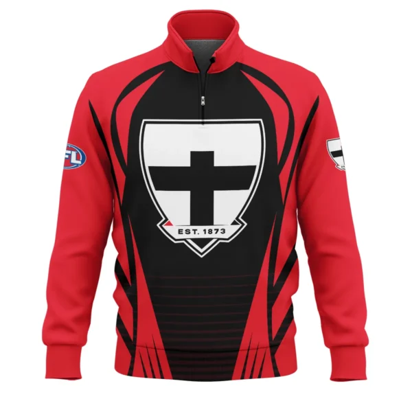 St Kilda Saints AFL Exclusive Logo Quarter-Zip Sweatshirt QTVA280625AFL05STK-QTZ - Image 2