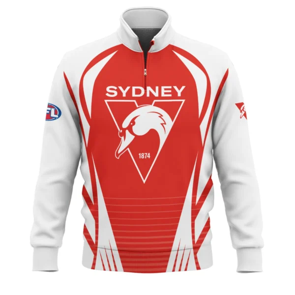 Sydney Swans AFL Exclusive Logo Quarter-Zip Sweatshirt QTVA280625AFL05SYD-QTZ - Image 2