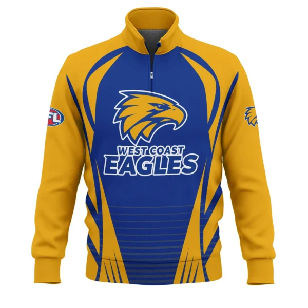 West Coast Eagles AFL Exclusive Logo Quarter-Zip Sweatshirt QTVA280625AFL05WCE-QTZ - Image 2