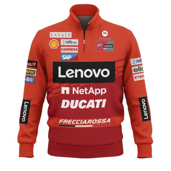 Ducati Lenovo Team Exclusive Logo Quarter Zip Sweatshirt QTVAGP060625A2DUC-QTZ - Image 2
