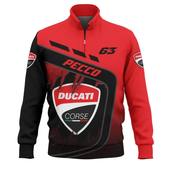 Francesco Bagnaia Ducati Lenovo Team Exclusive Logo Quarter Zip Sweatshirt QTVAGP060625A7DUC-QTZ - Image 2