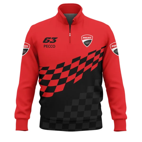 Francesco Bagnaia Ducati Lenovo Team Exclusive Logo Quarter Zip Sweatshirt QTVAGP100625A9DUC-QTZ - Image 2