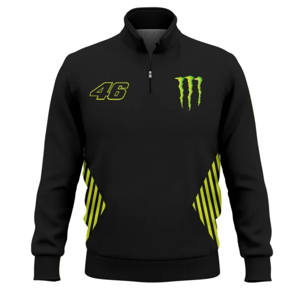 VR46 Racing Team Exclusive Logo Quarter Zip Sweatshirt QTVAGP120625A17VR46-QTZ - Image 2