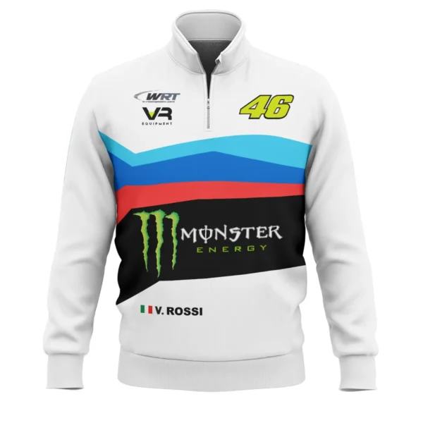 VR46 Racing Team Exclusive Logo Quarter Zip Sweatshirt QTVAGP130625A23VR46-QTZ - Image 2