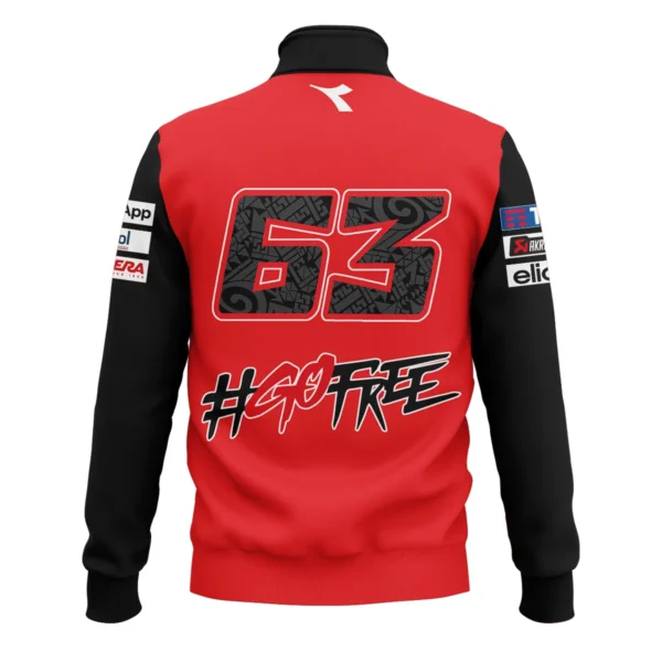 Francesco Bagnaia Ducati Lenovo Team Exclusive Logo Quarter Zip Sweatshirt QTVAGP110625A13DUC-QTZ - Image 3