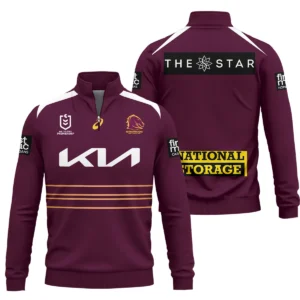 Brisbane Broncos NRL Exclusive Logo Quarter-Zip Sweatshirt QTVA050625NRL01BRI-QTZ