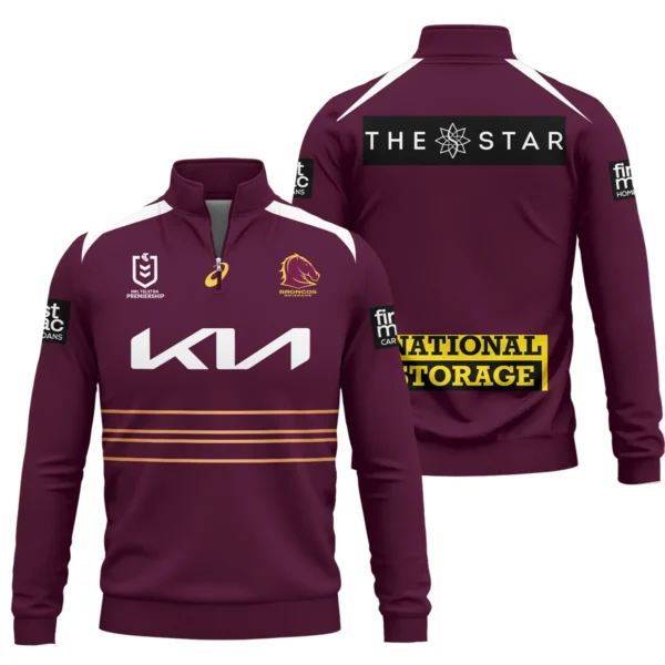 Brisbane Broncos NRL Exclusive Logo Quarter-Zip Sweatshirt QTVA050625NRL01BRI-QTZ