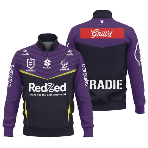 Melbourne Storm NRL Exclusive Logo Quarter-Zip Sweatshirt QTVA050625NRL01MEL-QTZ