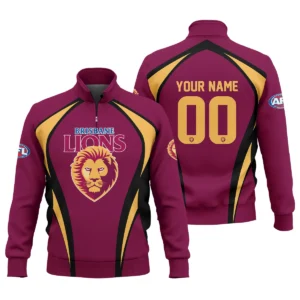 Brisbane Lions AFL Exclusive Logo Quarter-Zip Sweatshirt QTVA250625AFL03BL-QTZ