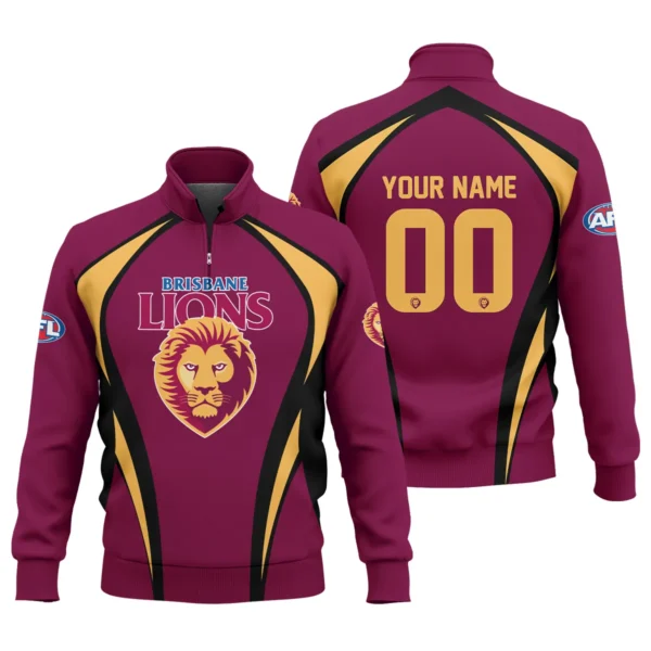Brisbane Lions AFL Exclusive Logo Quarter-Zip Sweatshirt QTVA250625AFL03BL-QTZ