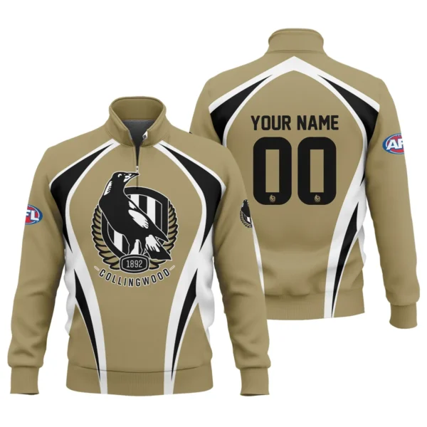 Collingwood Magpies AFL Exclusive Logo Quarter-Zip Sweatshirt QTVA250625AFL03COLL-QTZ