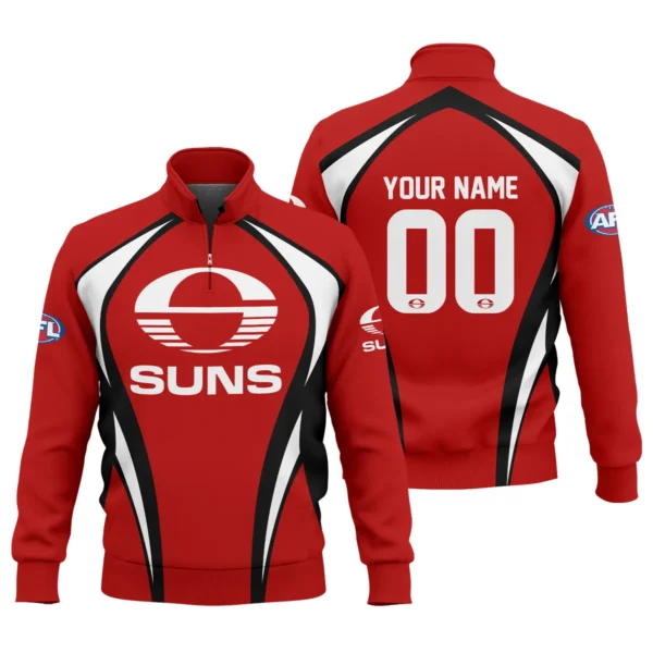 Gold Coast SUNS AFL Exclusive Logo Quarter-Zip Sweatshirt QTVA250625AFL03GCFC-QTZ