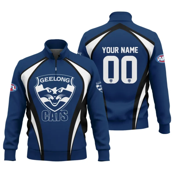 Geelong Cats AFL Exclusive Logo Quarter-Zip Sweatshirt QTVA250625AFL03GEEL-QTZ