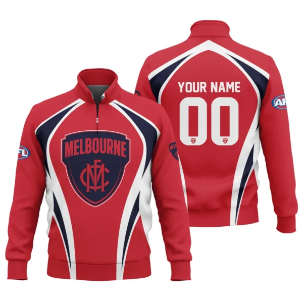 Melbourne Demons AFL Exclusive Logo Quarter-Zip Sweatshirt QTVA250625AFL03MELB-QTZ