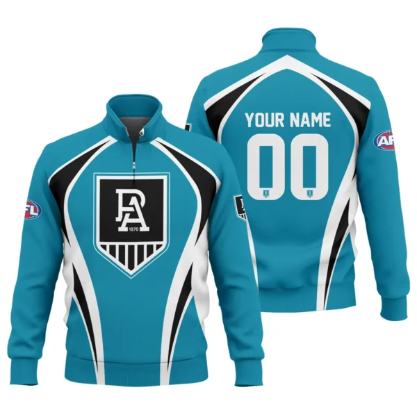 Port Adelaide Power AFL Exclusive Logo Quarter-Zip Sweatshirt QTVA250625AFL03PORT-QTZ