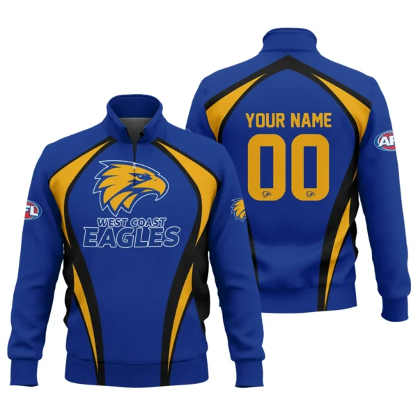 West Coast Eagles AFL Exclusive Logo Quarter-Zip Sweatshirt QTVA250625AFL03WCE-QTZ