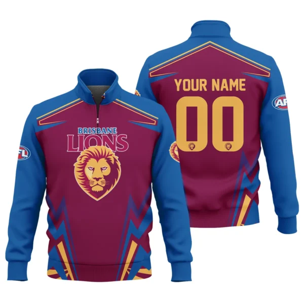 Brisbane Lions AFL Exclusive Logo Quarter-Zip Sweatshirt QTVA270625AFL04BL-QTZ