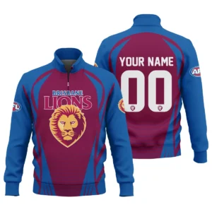 Brisbane Lions AFL Exclusive Logo Quarter-Zip Sweatshirt QTVA280625AFL05BL-QTZ