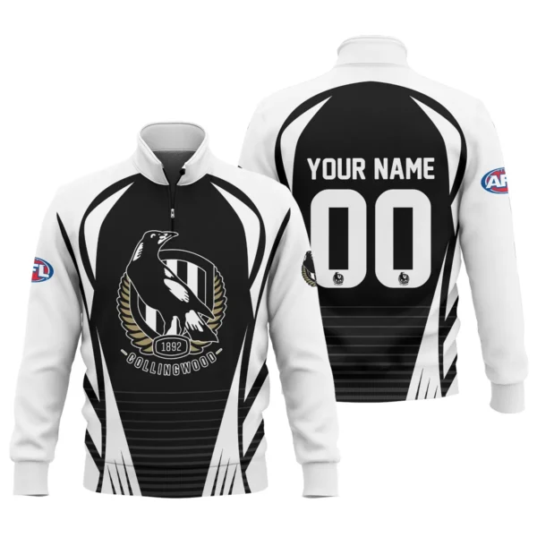 Collingwood Magpies AFL Exclusive Logo Quarter-Zip Sweatshirt QTVA280625AFL05COLL-QTZ