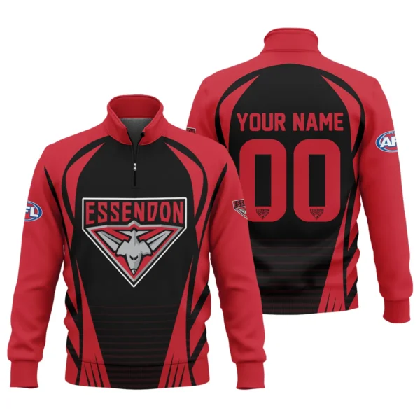 Essendon Bombers AFL Exclusive Logo Quarter-Zip Sweatshirt QTVA280625AFL05ESS-QTZ