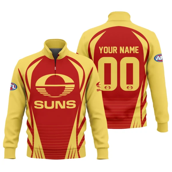Gold Coast SUNS AFL Exclusive Logo Quarter-Zip Sweatshirt QTVA280625AFL05GCFC-QTZ