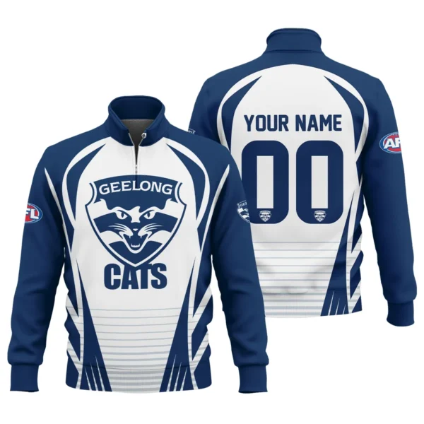 Geelong Cats AFL Exclusive Logo Quarter-Zip Sweatshirt QTVA280625AFL05GEEL-QTZ