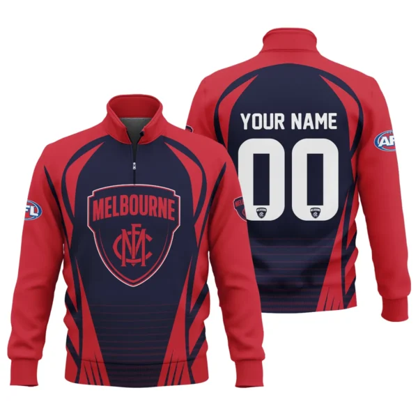 Melbourne Demons AFL Exclusive Logo Quarter-Zip Sweatshirt QTVA280625AFL05MELB-QTZ