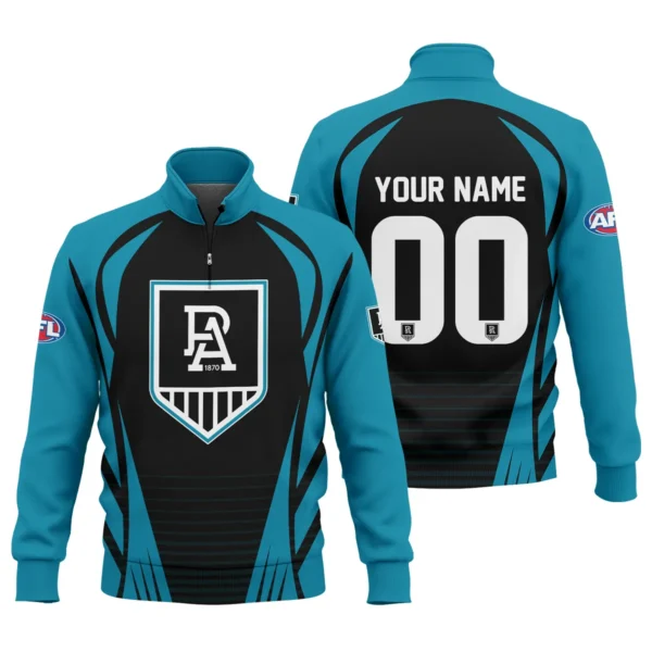 Port Adelaide Power AFL Exclusive Logo Quarter-Zip Sweatshirt QTVA280625AFL05PORT-QTZ