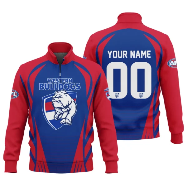 Western Bulldogs AFL Exclusive Logo Quarter-Zip Sweatshirt QTVA280625AFL05WB-QTZ