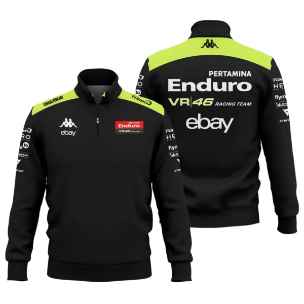 VR46 Racing Team Exclusive Logo Quarter Zip Sweatshirt QTVAGP120625A16VR46-QTZ