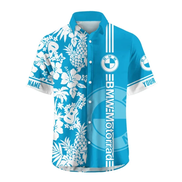 BMW Motorrad Exclusive Logo Hawaian Shirt QTVA160425HW02BMW - Aqua Blue - Image 2