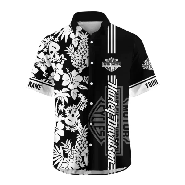 Harley-Davidson Exclusive Logo Hawaian Shirt QTVA160425HW02HD - Black - Image 2