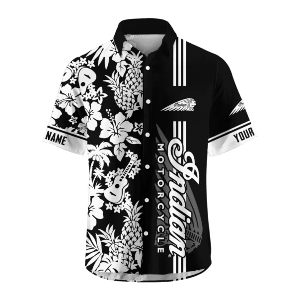 Indian Motorcycle Exclusive Logo Hawaian Shirt QTVA160425HW02IND - Black - Image 2
