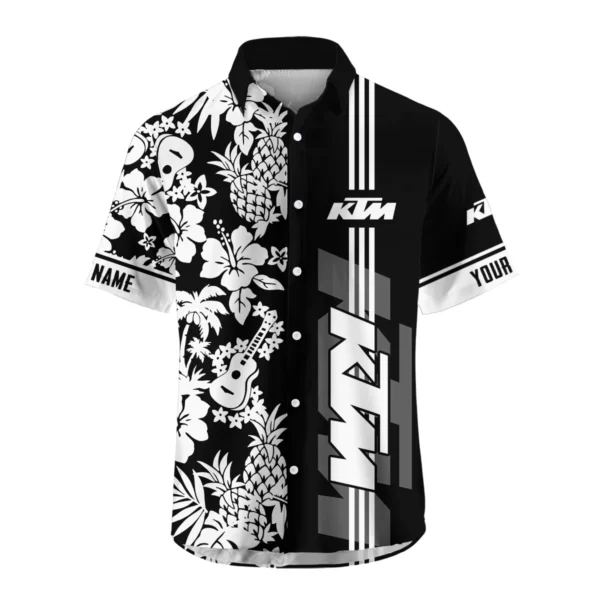 KTM Exclusive Logo Hawaian Shirt QTVA160425HW02KTM - Black - Image 2