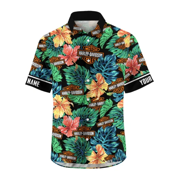 Triumph Motorcycles Exclusive Logo Hawaian Shirt QTVA220425HW04HD - Black - Image 2