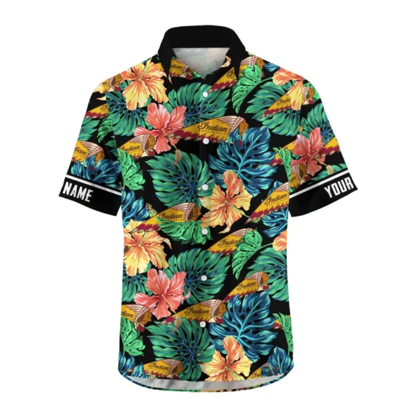 Indian Motorcycles Exclusive Logo Hawaian Shirt QTVA220425HW04IND - Black - Image 2
