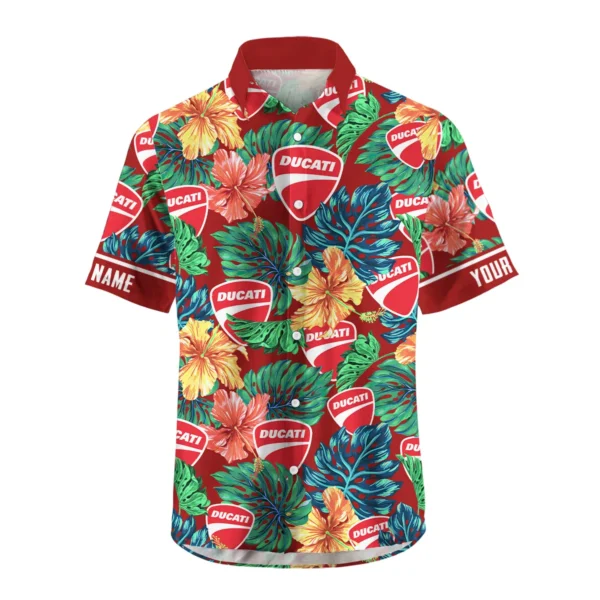 Triumph Motorcycles Exclusive Logo Hawaian Shirt QTVA220425HW04DUC - Dark Brick Red - Image 2