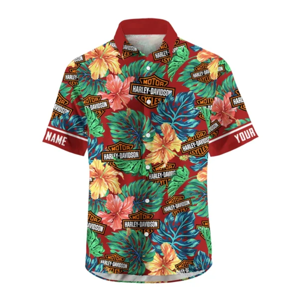 Triumph Motorcycles Exclusive Logo Hawaian Shirt QTVA220425HW04HD - Dark Brick Red - Image 2