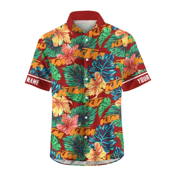 KTM Exclusive Logo Hawaian Shirt QTVA220425HW04KTM - Dark Brick Red - Image 2