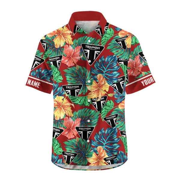 Triumph Motorcycles Exclusive Logo Hawaian Shirt QTVA220425HW04TRI - Dark Brick Red - Image 2