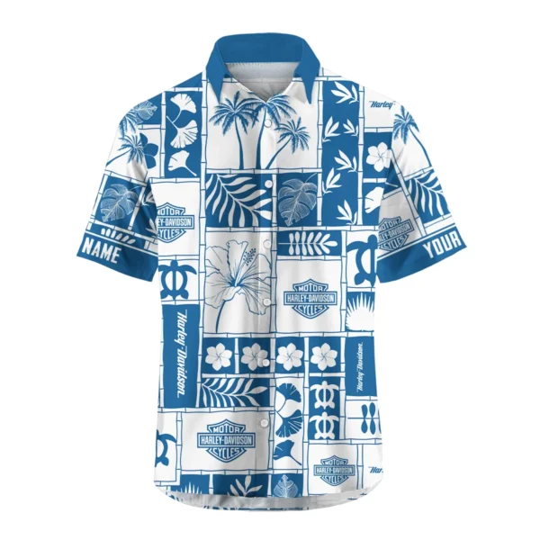 Harley-Davidson Exclusive Logo Hawaian Shirt QTVA150425HWHD - Dark Blue - Image 2