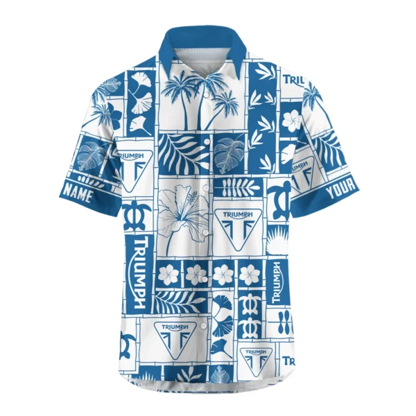 Triumph Motorcycles Exclusive Logo Hawaian Shirt QTVA150425HWTRI - Dark Blue - Image 2
